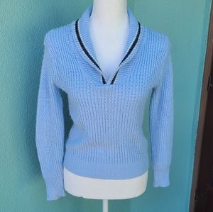 1970s Baby Blue Knit Sweater